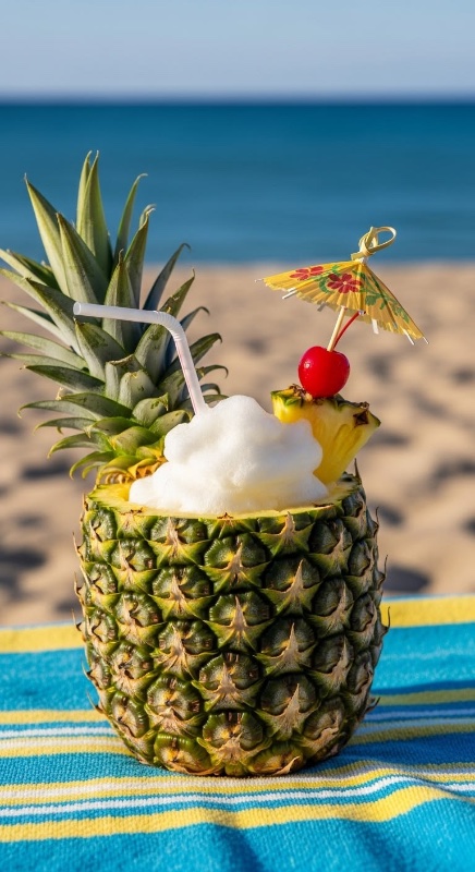 Pina colada en pina (Sin alcohol)