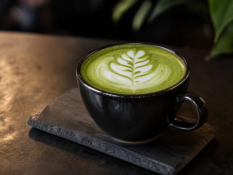 Matcha latte caliente
