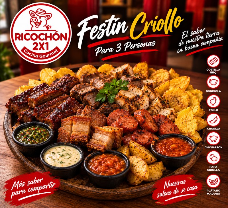 FESTIN CRIOLLA 3 PERSONAS
